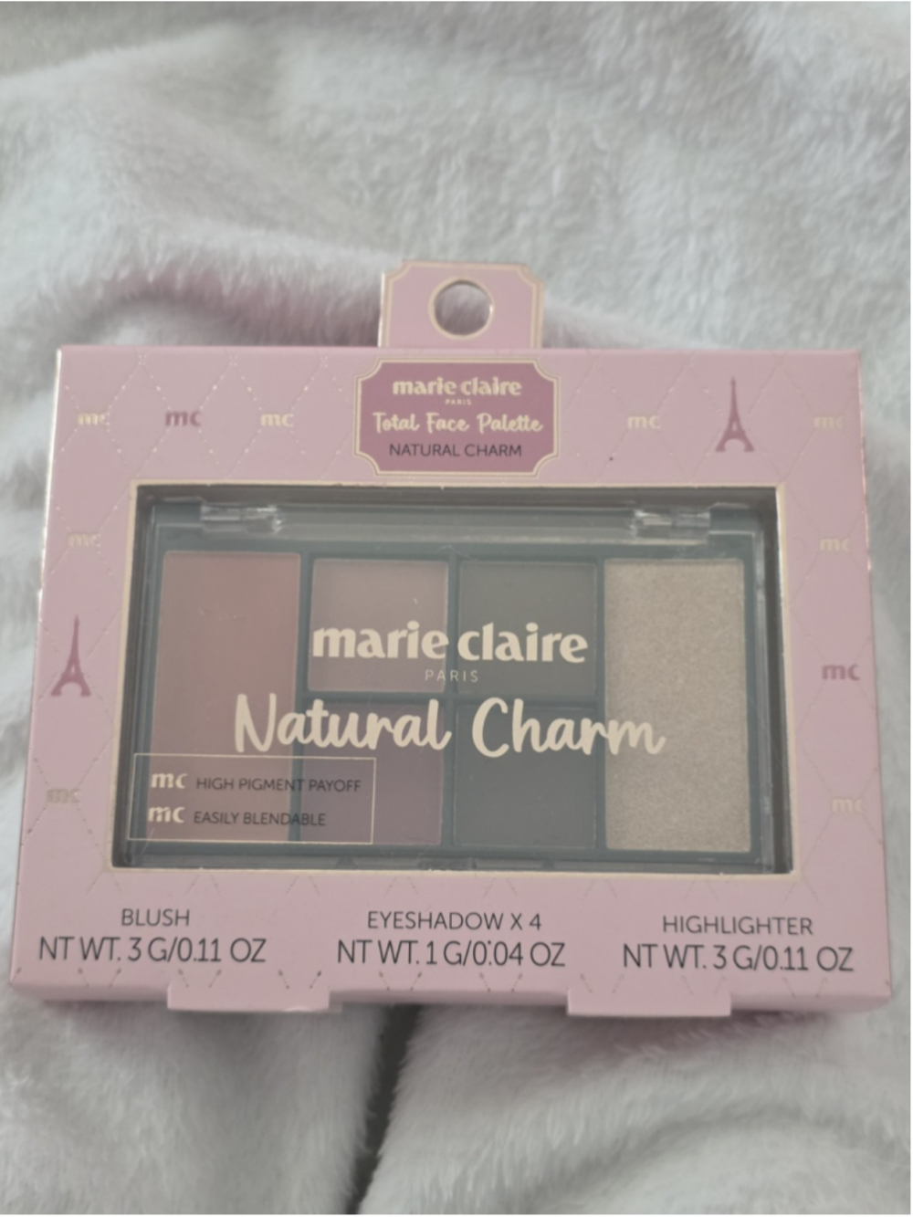 Marie Claire Paris Natural Charm Total Face Palette~Highlighter~Eyeshadow~ Blush